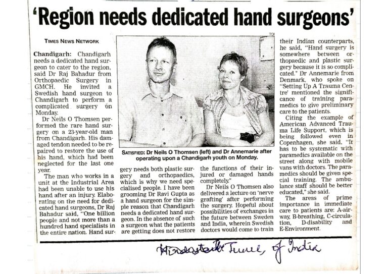 Dr ravi gupta best orthopaedic news article